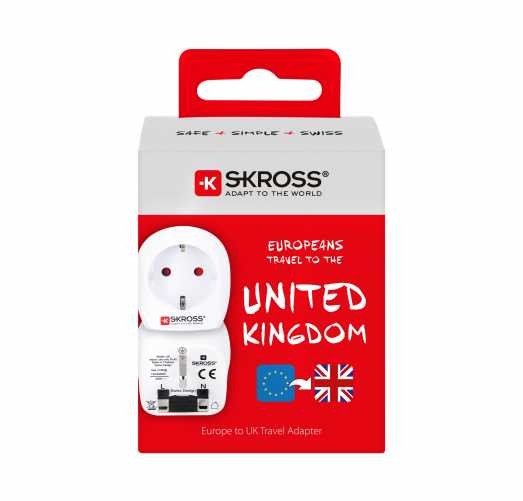Adaptor priza EU -UK Skross pentru cei calatoresc in tari care folosesc priza standard englez - imagine 5